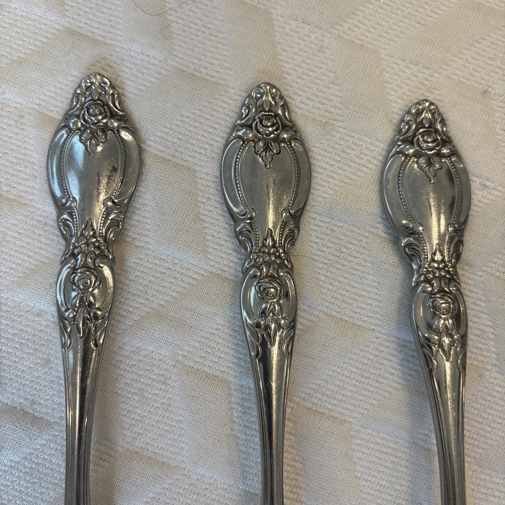 Oneida FREDERICK II 8.5 Serving Spoons (3) Stainless Heirloom Glossy Silverware - Picture 7 of 9